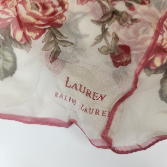 Vintage Lauren Ralph Lauren Sheer Floral Scarf - Picture 2 of 3